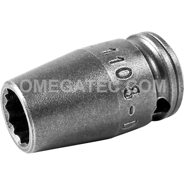 1108-D Apex 1/4'' Square Drive 12-Point Impact Socket, SAE, Standard Length