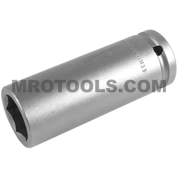 22MM35 Apex 1/2'' Female Square Drive 6-Point Impact Socket, Metric, Extra Long Length