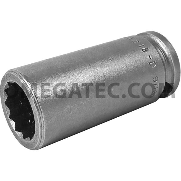 3218-D Apex 3/8'' Square Drive 12-Point Impact Socket, SAE, Long Length