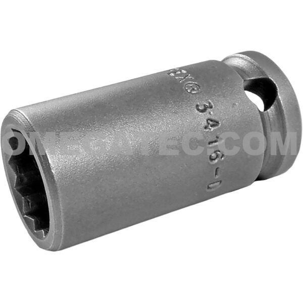 3416-D Apex 3/8'' Square Drive 12-Point Impact Socket, SAE, Thin Wall, Standard Length