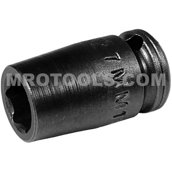 7MM11 Apex 1/4'' Square Drive 6-Point Impact Socket, Metric, Standard Length